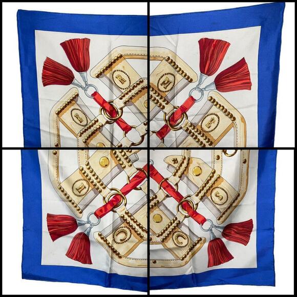 Hermes Aux Champs 100% Silk Scarf By Cathy Latham 90cm Square - Picture 2 of 16